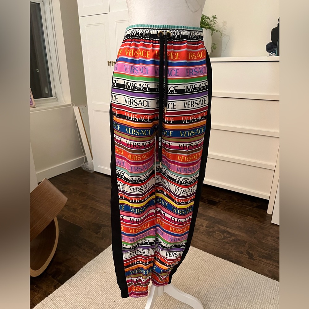 Silk Versace Jogger style pants. New/ not worn